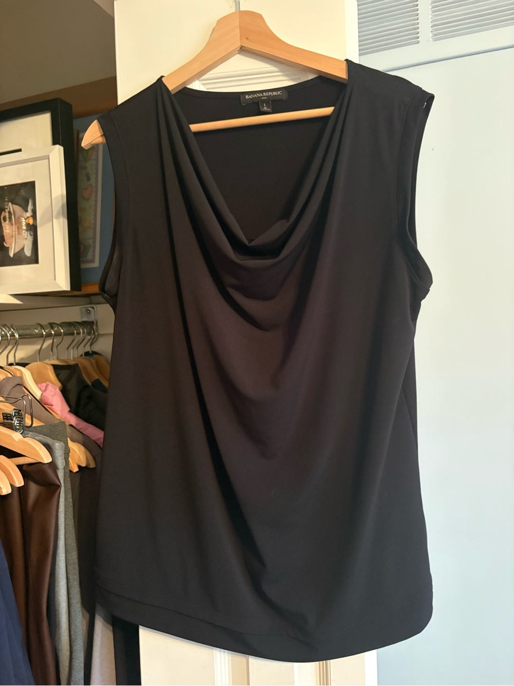 Banana Republic Black Sleeveless Cowl Neck Camisole